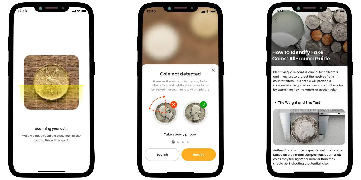 A screenshot from the Coin ID Scanner app.