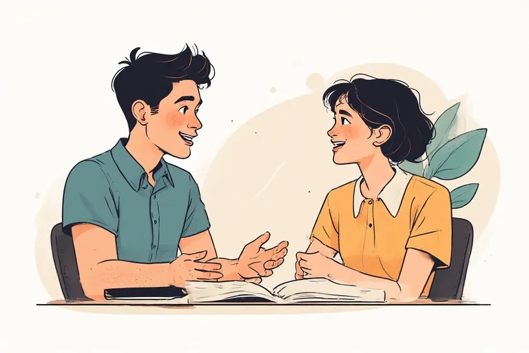 male and female colleagues are talking to each other at work